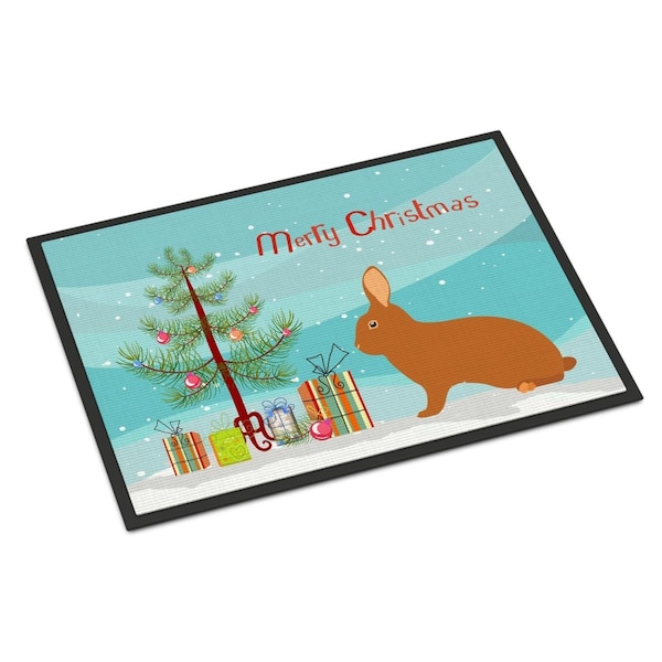 Carolines Treasures Rex Rabbit Christmas Indoor or Outdoor Mat, 18 x 27 in. BB9336MAT - main